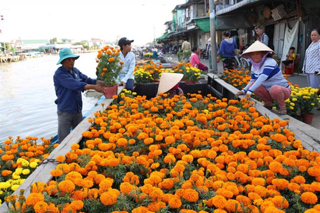 Local market in spring